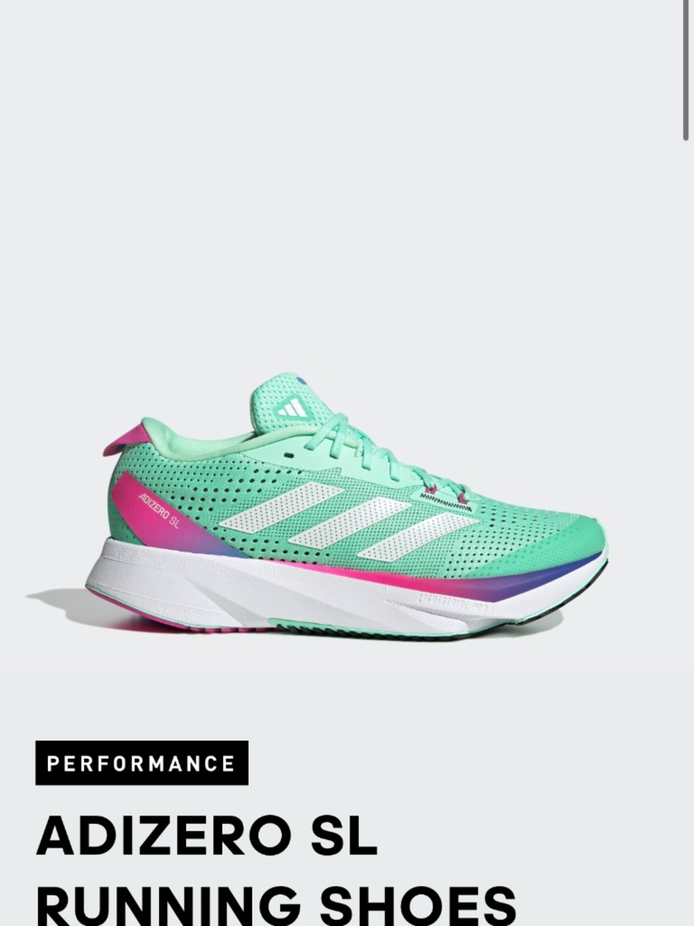 NWT ADIZERO SL RUNNING SHOES Women’s size 8